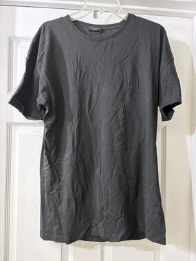 Selected Homme Classic Black Crewneck T-Shirt with Cuff Sleeve